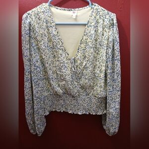 Floral V-Neck Women's Top